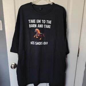 Black Graphic Unisex T-Shirt with Horse Design